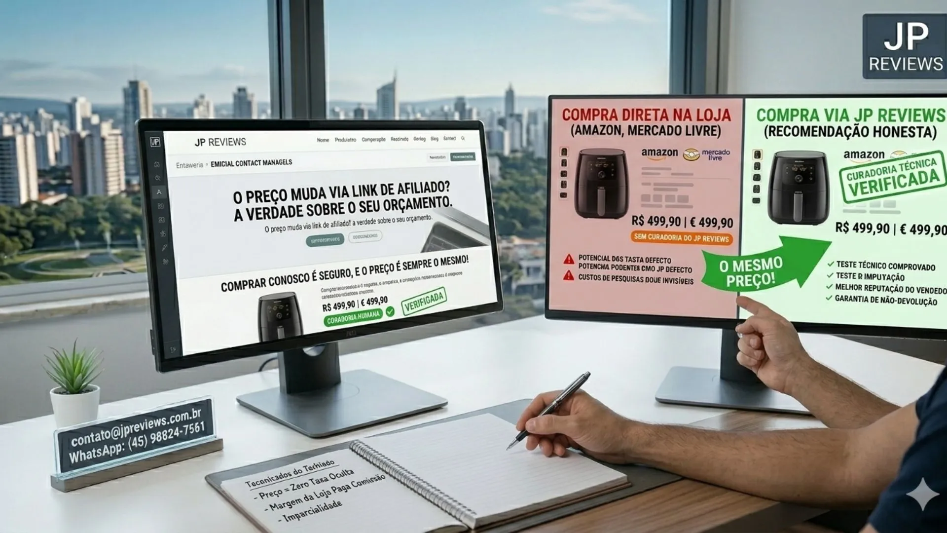 O preço muda ao comprar pelos links de afiliado do JP Reviews A verdade sobre as suas compras