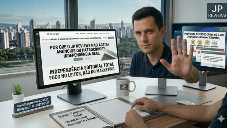 Por que o JP Reviews não aceita anúncios ou patrocínios de marcas? Nossa independência real