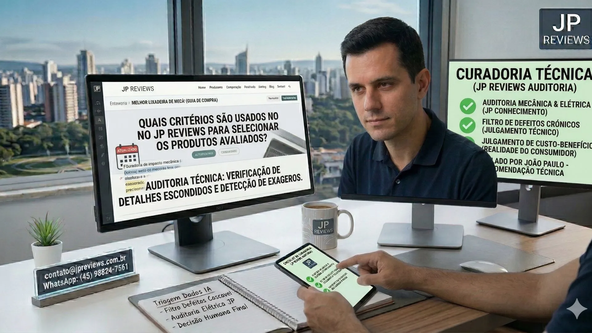 Quais critérios são usados no JP Reviews para selecionar os produtos avaliados Nossa curadoria